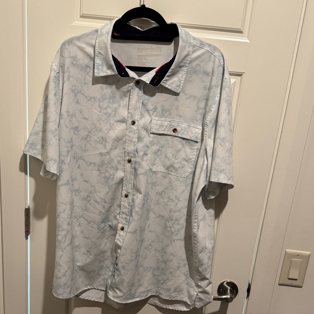 Avalanche Light Gray Marble Button Down Shirt
